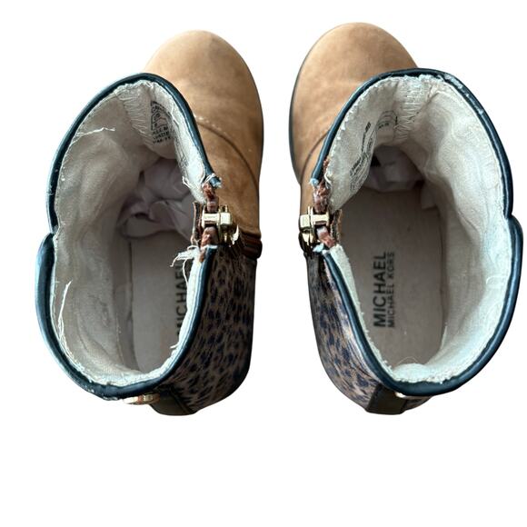 Michael Kors Toddler Boots Size 8 Leopard Zip EUC - Picture 11 of 12